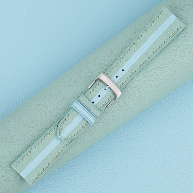 Duocolor Turquoise Alran Sully Leather Watch Strap