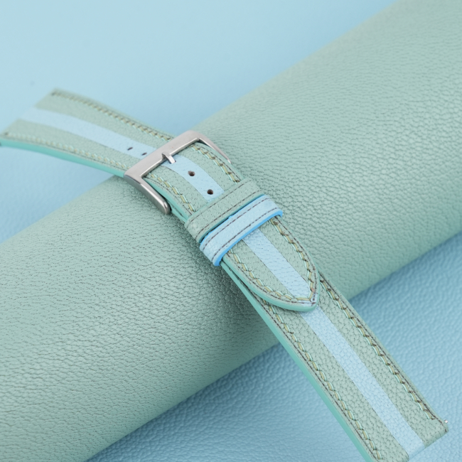 Duocolor Turquoise Alran Sully Leather Watch Strap