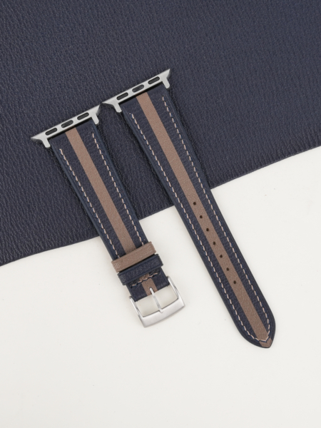 Duocolor Navy Alran Sully Leather Apple Watch Band