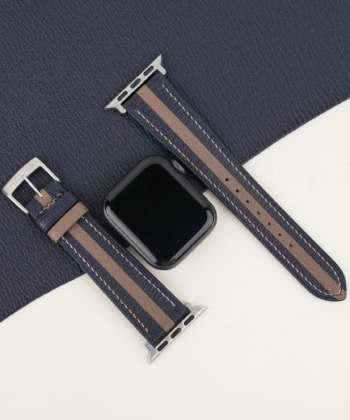 Duocolor Navy Alran Sully Leather Apple Watch Band