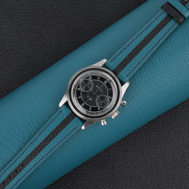 Duocolor Aqua Blue Alran Sully Leather Watch Strap