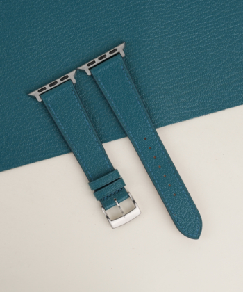 Aqua Blue Alran Chevre Sully Leather Apple Watch Band