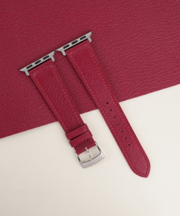 Red Alran Chevre Sully Leather Apple Watch Band