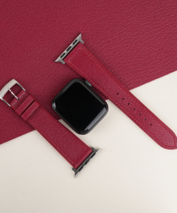 Red Alran Chevre Sully Leather Apple Watch Band