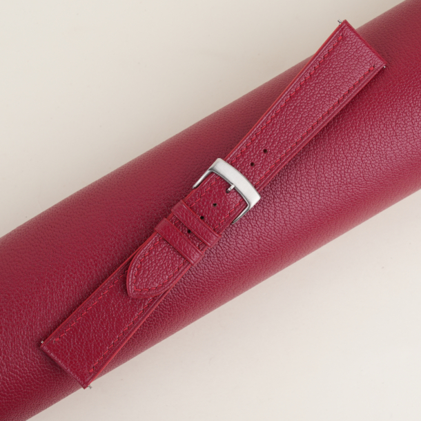 red alran chevre leather watch strap