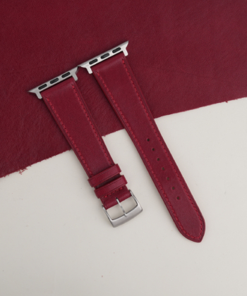 Bordeaux Box Calf Leather Apple Watch Band