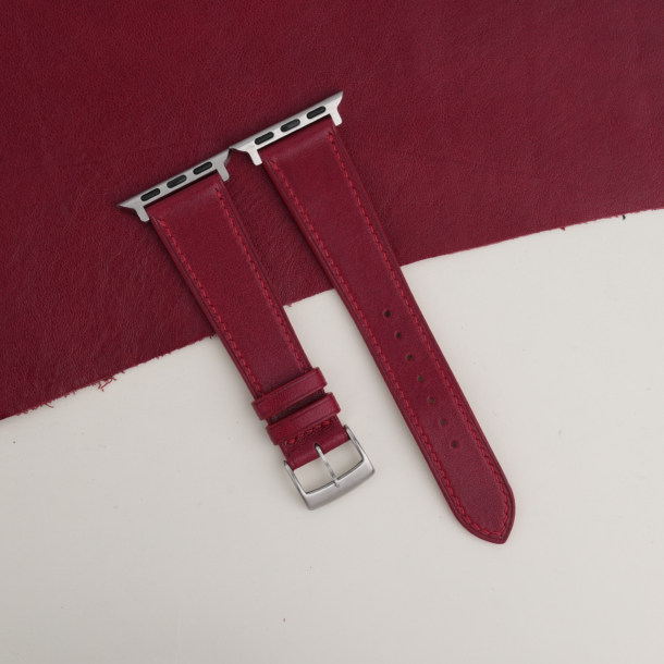 bordeaux box calf leather apple watch band