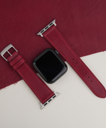 Bordeaux Box Calf Leather Apple Watch Band