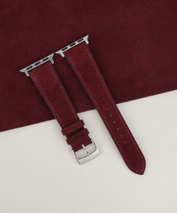 Burgundy Suede Leather Apple Watch Band