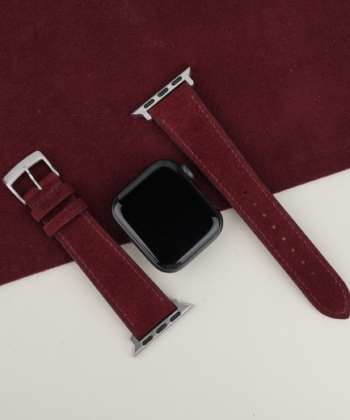 Burgundy Suede Leather Apple Watch Band