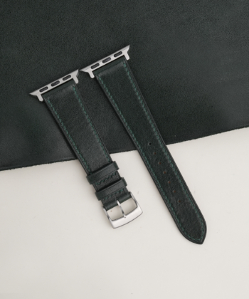 Dark Green Box Calf Leather Apple Watch Band