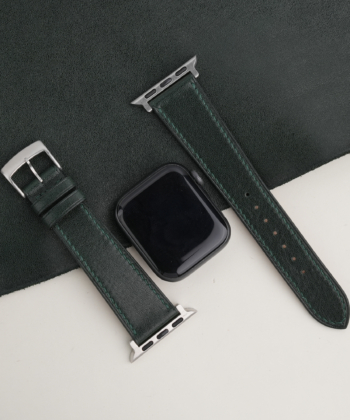 Dark Green Box Calf Leather Apple Watch Band