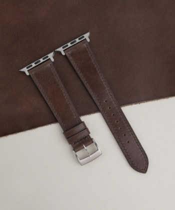 Umber Brown Box Calf Leather Apple Watch Band