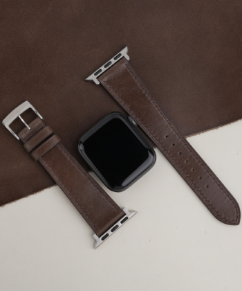 Umber Brown Box Calf Leather Apple Watch Band