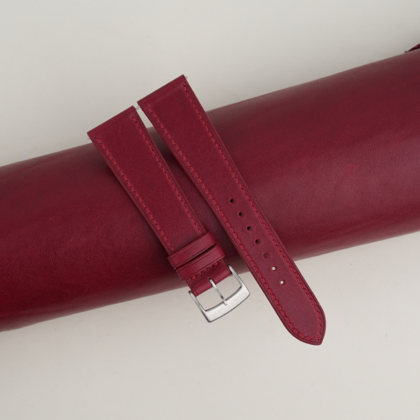 box calf bordeaux leather watch strap